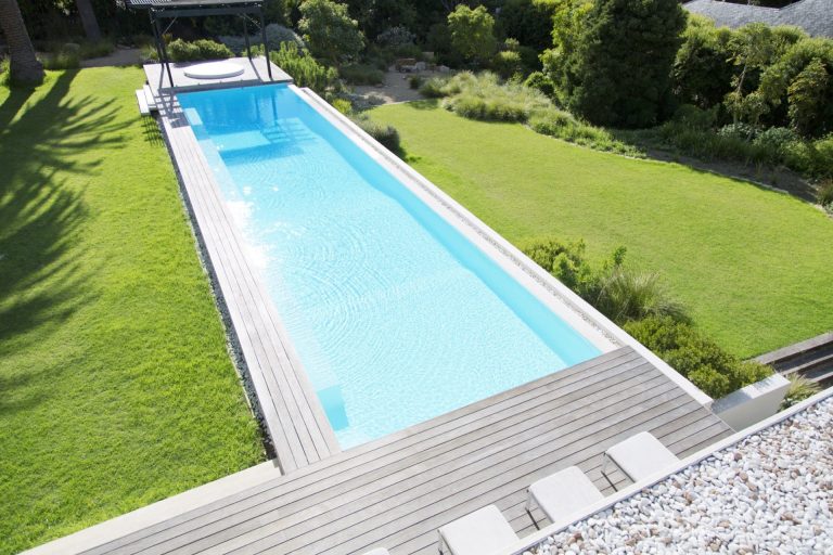 Exercise lap pool with seating area - Pools By York